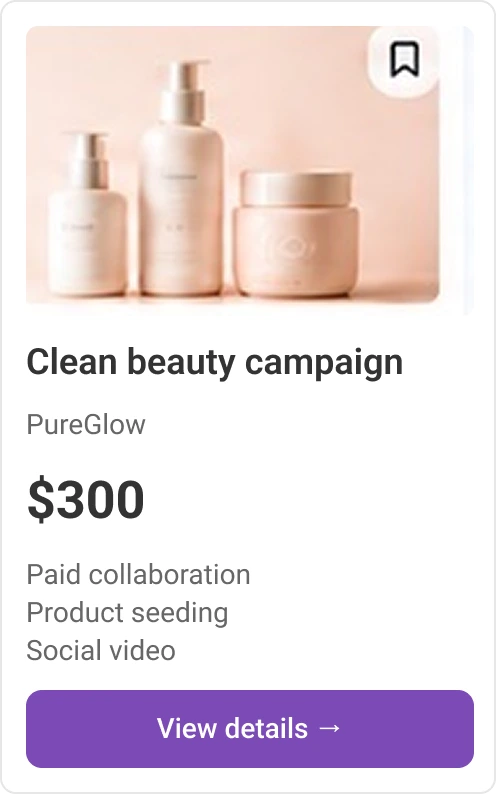 Clean beauty product campaign